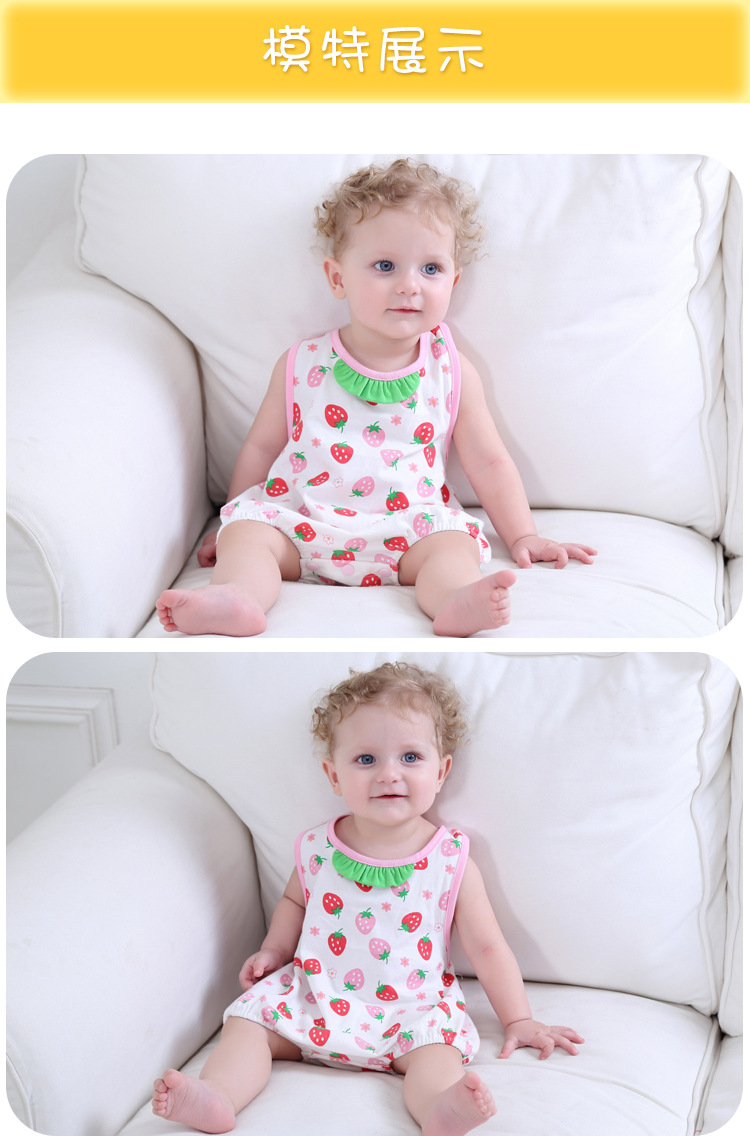 Summer New Comfortable Navy Collar Strawberry Triangle Romper Romper 0-3 Years Old Children's Wear display picture 15