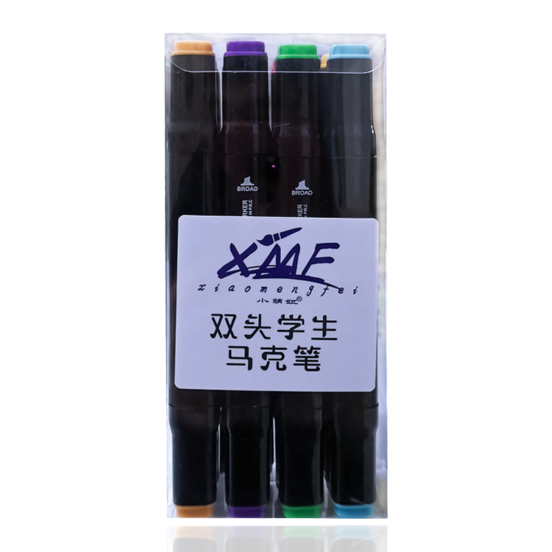 厂家热销款12色双头马克笔套装 儿童双头马克笔12色绘学生画笔