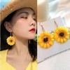 South Korean goods, long accessory, summer earrings, flowered