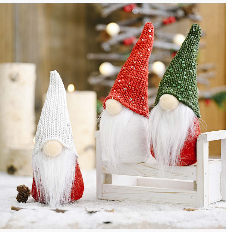 Sequined Hat Doll Christmas Decoration