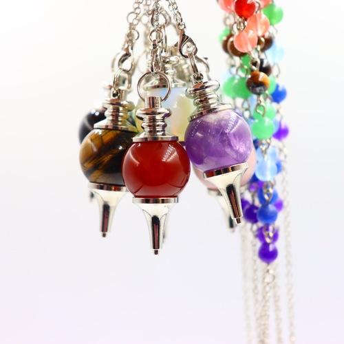 Pendulum chain amethyst removable natural stone agate pendulum crystal pendant necklace yoga props jewelry