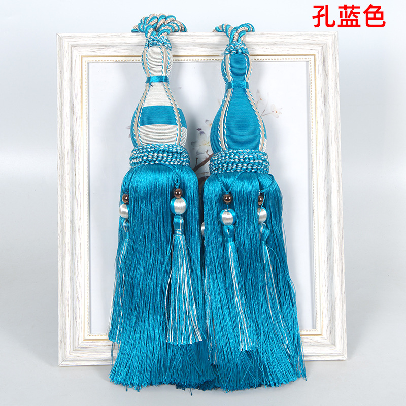 双吊穗 加大款窗帘挂球 高档手工编织窗帘流苏绑绳 家装饰品