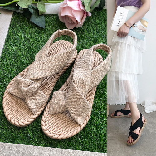 Summer Roman Cross sandals for women, fairy wind, INS trendy fashion, student flat sandals