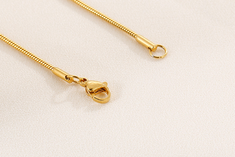 Korean temperament rhinestone small round bead necklace earring set stainless steel steel ball jewel