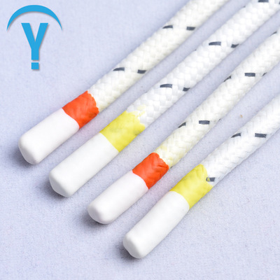 工厂批发 粘胶头反光帽绳裤绳圆形涤纶丝腰带绳彩色滴胶头抽绳