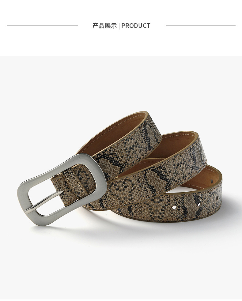 New  Buckle Retro Snake Pattern Decorative Belt display picture 6