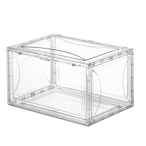 Acrylic heightened side-opening transparent shoe box for sports shoes large shoe cabinet storage dustproof magnetic plastic wholesale
