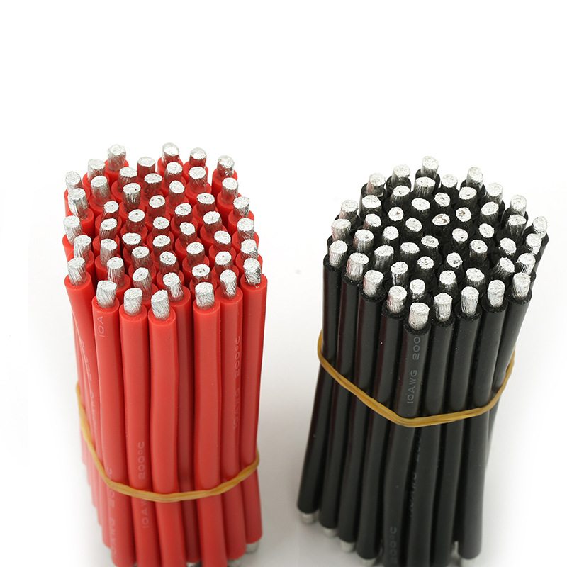 航模硅胶线 8 10 12 14 16AWG 10cm 双头上锡 电池电调延长电源线