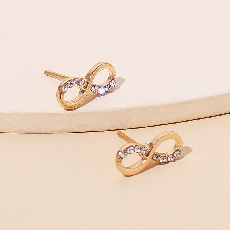 retro rhinestone 8 word earrings