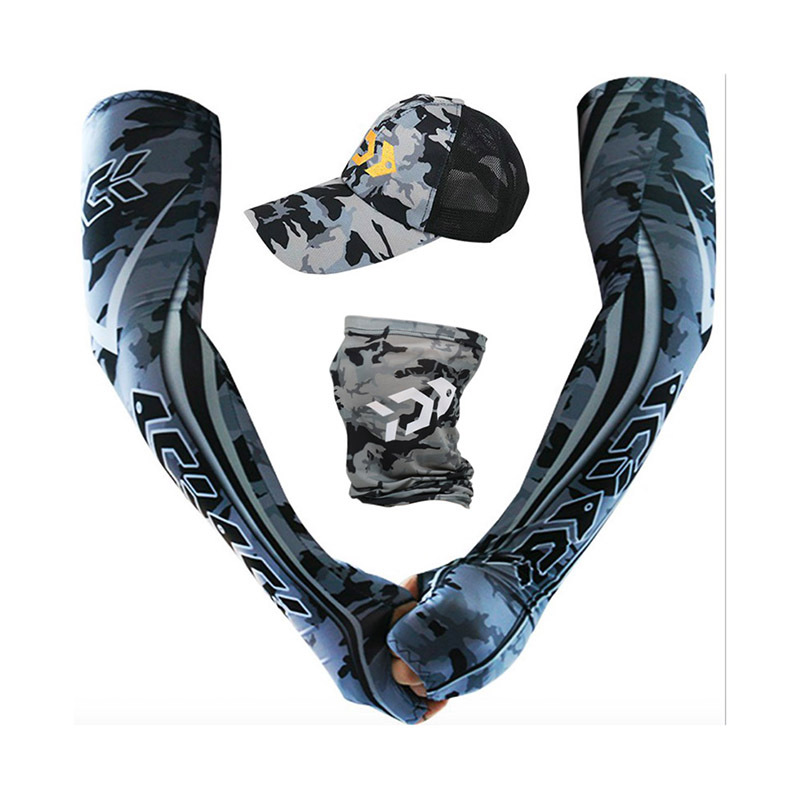 戶外漁具 臂袖冷感吸汗速乾防曬頭巾透氣魔術(shù)貼帽子騎行釣魚用品