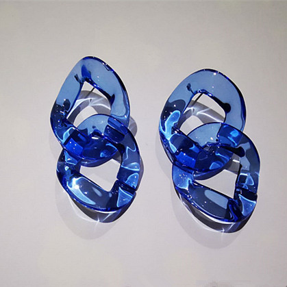 1 Pair Fashion Solid Color Patchwork Arylic Drop Earrings display picture 2