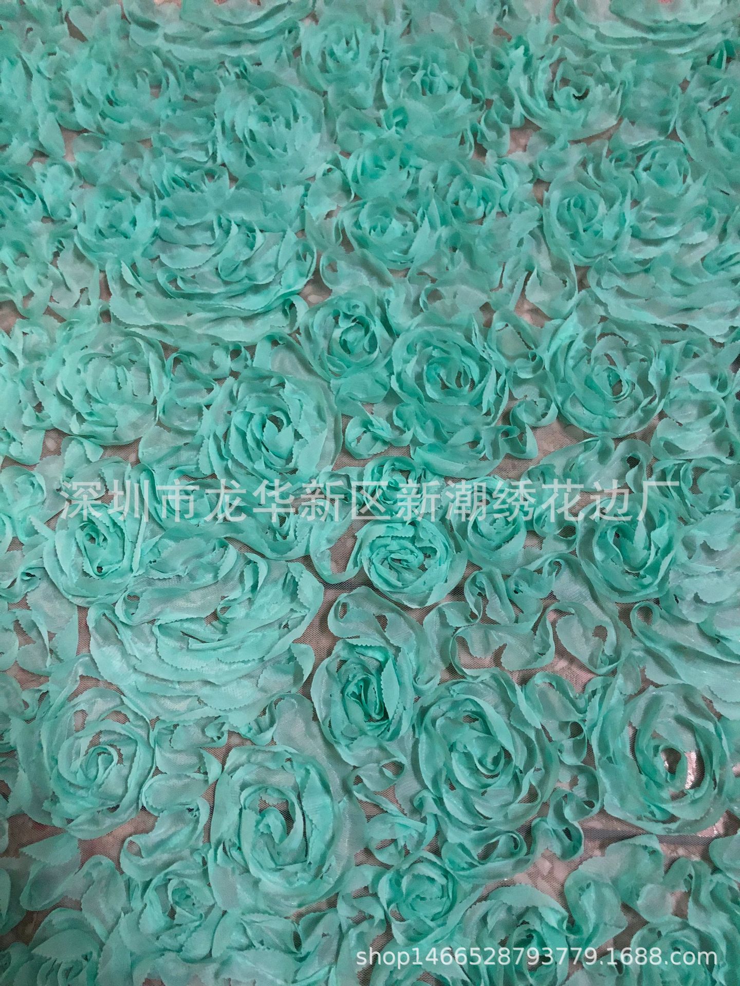 特种3D立体绣三合一盘带电脑绣花服装DIY网布面料蕾丝水溶花边