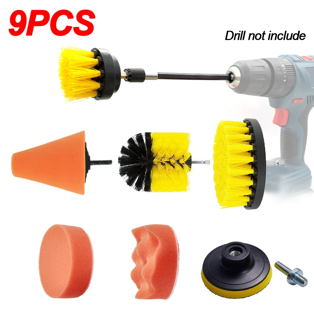 Amazon 9 предметов нейлоновый чистящий костюм электрическая дрель щетка инструмент щетка для очистки
