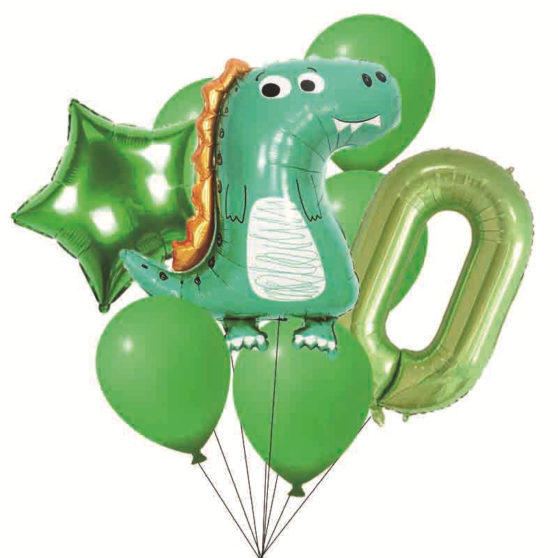 Cumpleaños Dinosaurio Número Estrella Película De Aluminio Fiesta Globo display picture 1