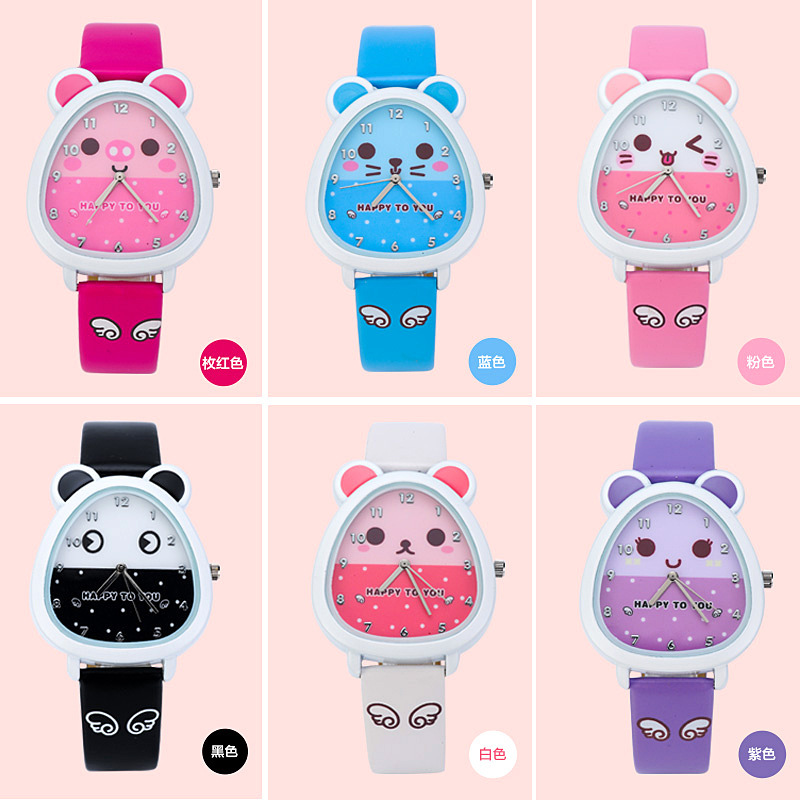 新款儿童手表皮带表卡通 手表韩版简约石英表 可爱学生手表批发