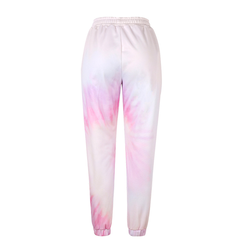 tie-dye printing high waist trousers NSZH18600