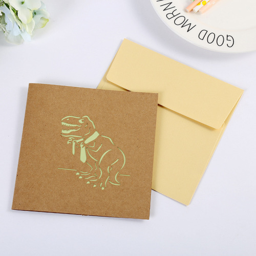 Children's Day Greeting Card, Dinosaur 3D Greeting Card, Creative Handmade Gift, 3D Card Wholesale