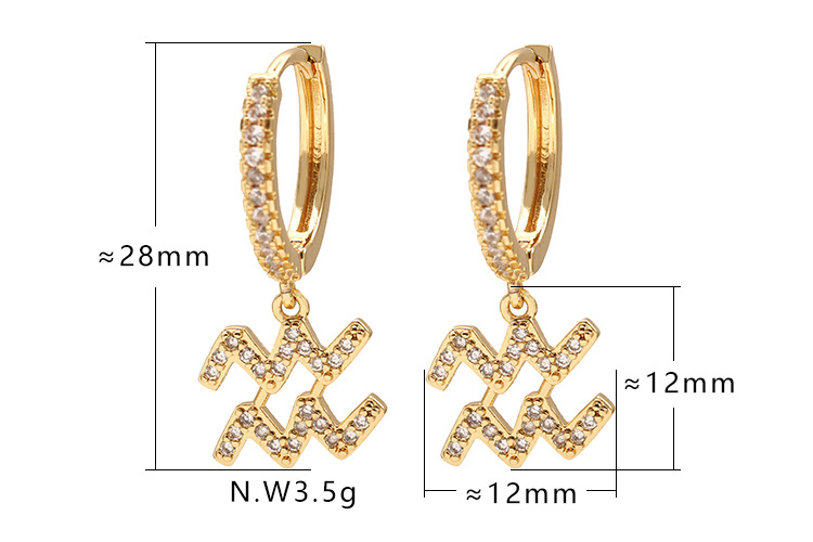 Classic Fashion Inlaid Zircon Constellation Earrings Wholesale display picture 1