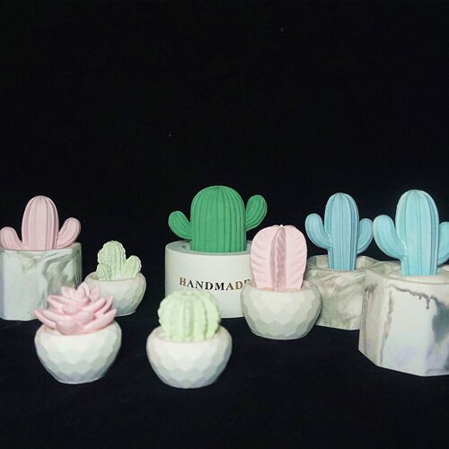 Creative indoor diffuser stone aromatherapy car ornaments cactus gypsum succulent clothing cabinet deodorizing diffuser stone customization