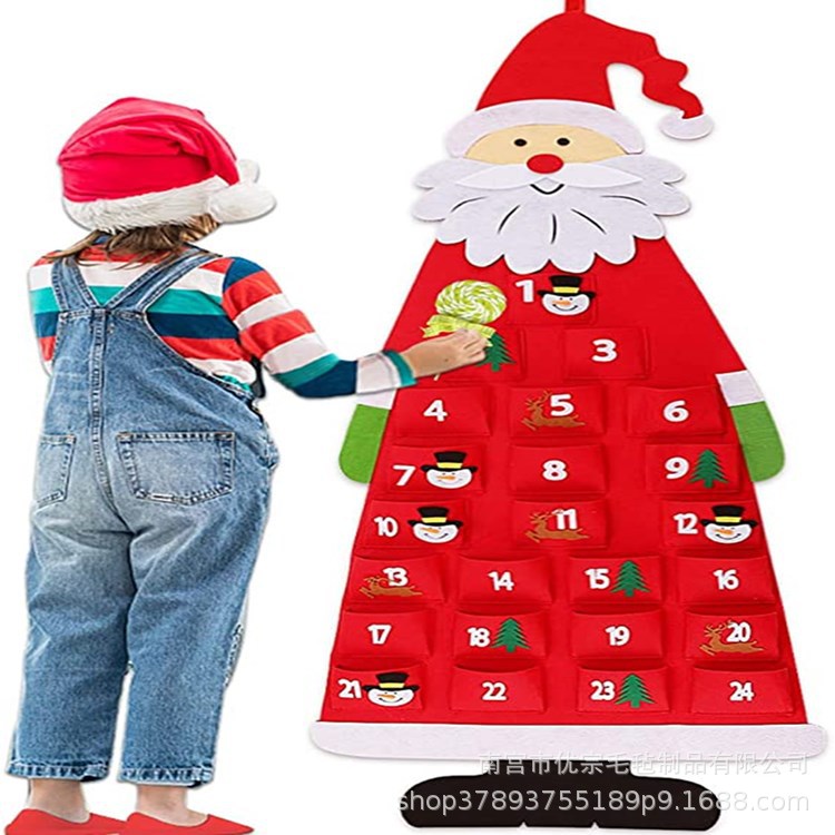 Árbol de Navidad de fieltro transfronterizo Árbol de Navidad de bricolaje para niños Árbol de Navidad tridimensional calendario no tejido árbol de Navidad colgante