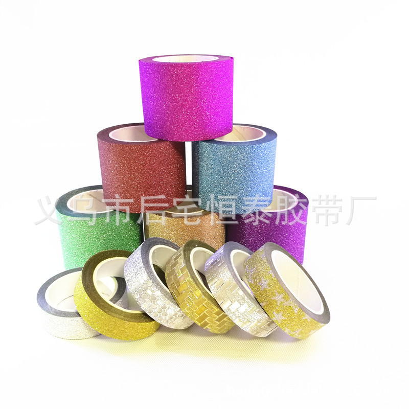 创意韩国文具 DIY手工装饰闪亮金葱胶带 批发|ms