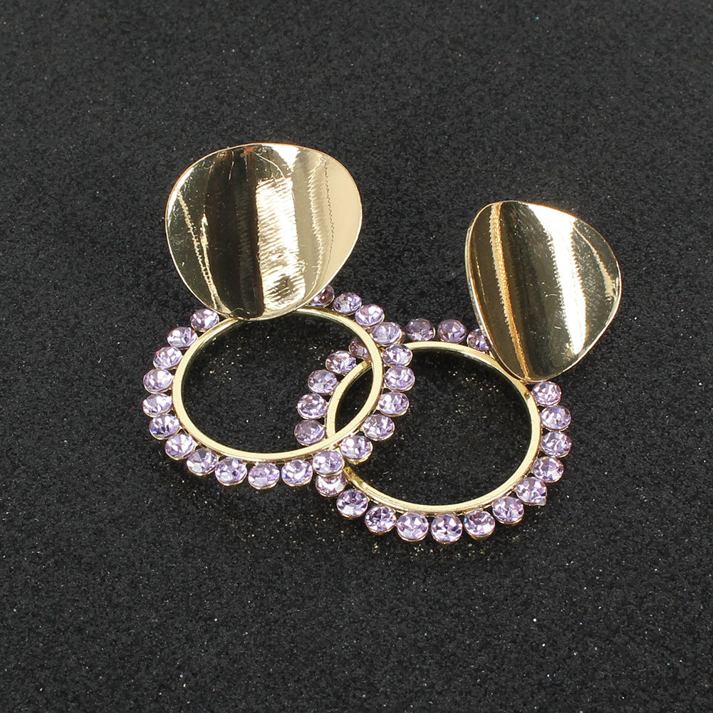 Retro Alloy Diamond Geometric Round Fashion Earrings Wholesale Nihaojewerly display picture 4