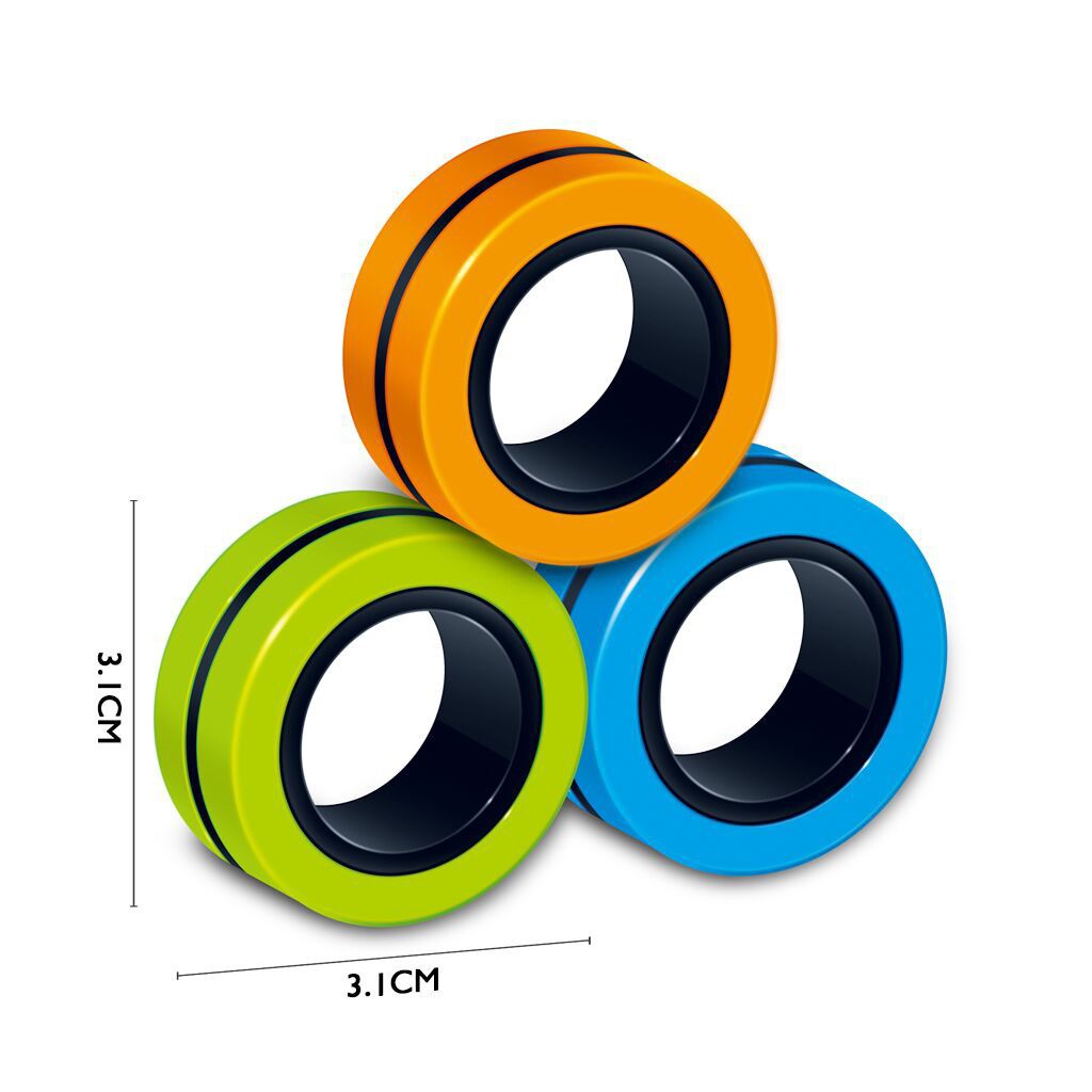Rotating Magnetic Rings Cross-border magnet fingertip gyro decompression ring toy decompression ...