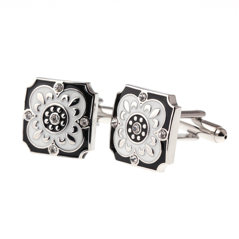 Vintage Square Crystal Cufflinks For Men Elegant Shirt Accessories_voghion.com