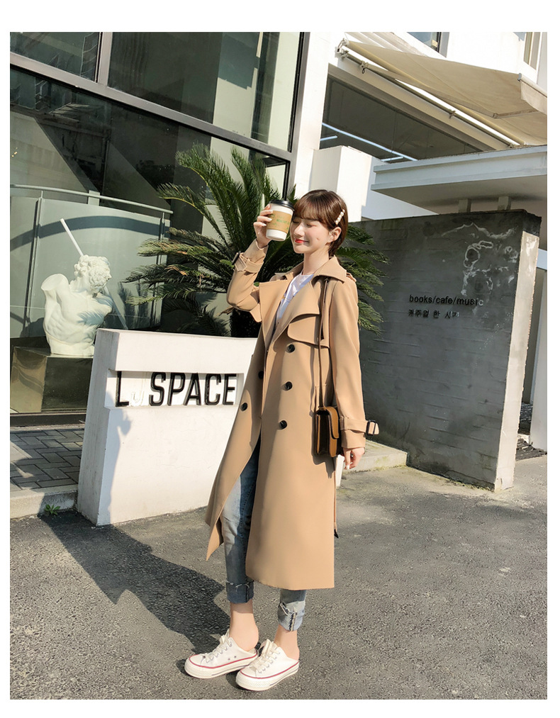 Women's Casual Solid Color Double Breasted Coat Trench Coat display picture 3