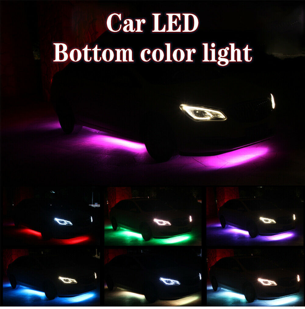 Luz de atmósfera de automóvil un remolque cuatro control remoto de voz RGB luz de atmósfera inferior colorida barra de luz de chasis 60CM * 90CM
