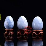 天然蓝晶石天青石原石鸡蛋把玩 矿物标本幸运蛋 状元蛋摆件冥想
