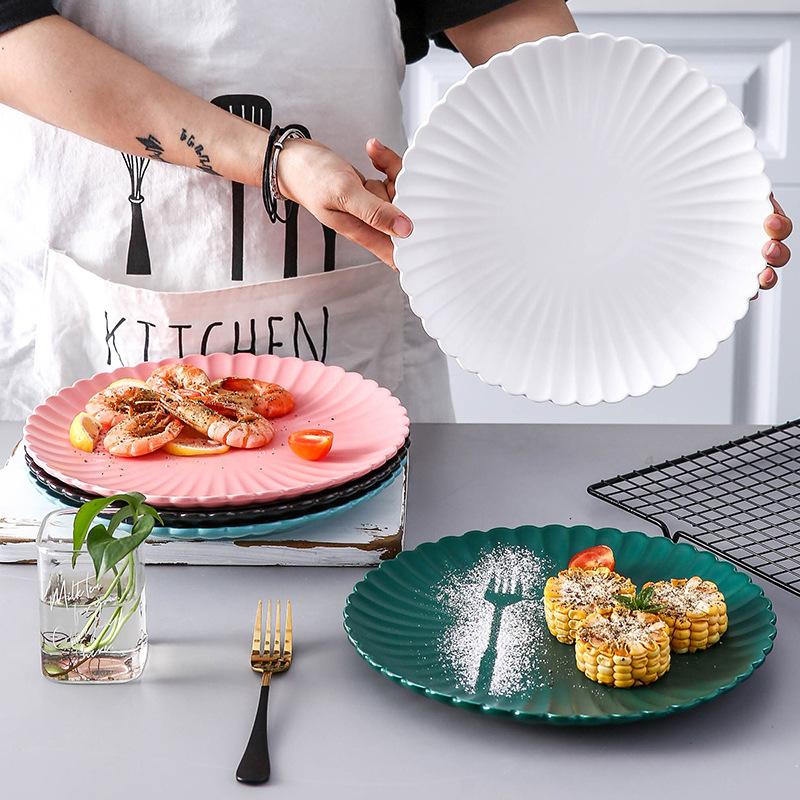 盤子創意牛排盤 家用沙拉盤西餐餐盤圓盤陶瓷盤菜盤子涼菜盤瓷盤