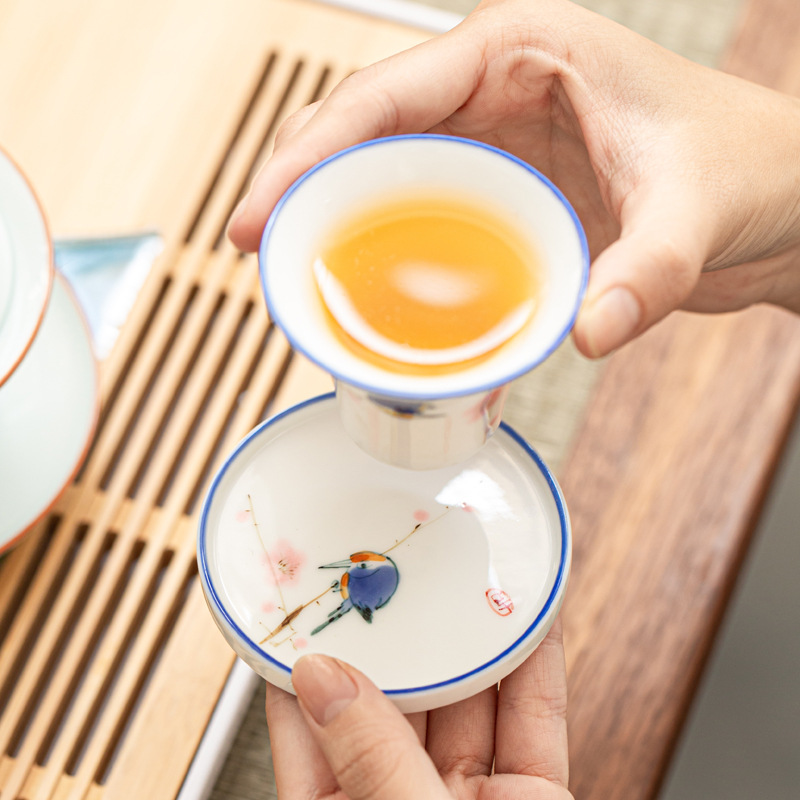Taza de té de cerámica pintada a mano almohadilla de aislamiento creativo bandeja de té japonesa platillo taza de té estera taza de té titular de la taza de té ceremonia del té Accesorios