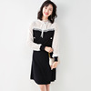 Fashion Polka stitching Chiffon Dress