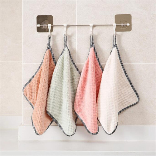 Coral velvet hanging pineapple grid lint-free rag absorbent dishcloth kitchen scouring pad to wipe table and dishes