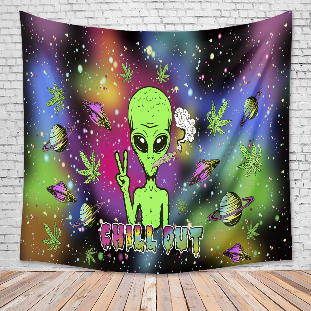 Fashion Green Alien Tapestry Background Wall Decoration Wholesale Nihaojewelry display picture 3