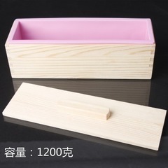 Lid Style 1.2KG/900ml Silicone Bread Mold Box, Small Wooden Box, Rectangular Cold Process Soap Mold