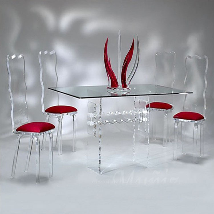厂家定制亚克力家具透明水晶桌 创意茶几饭桌 现代简约北欧风凳子
