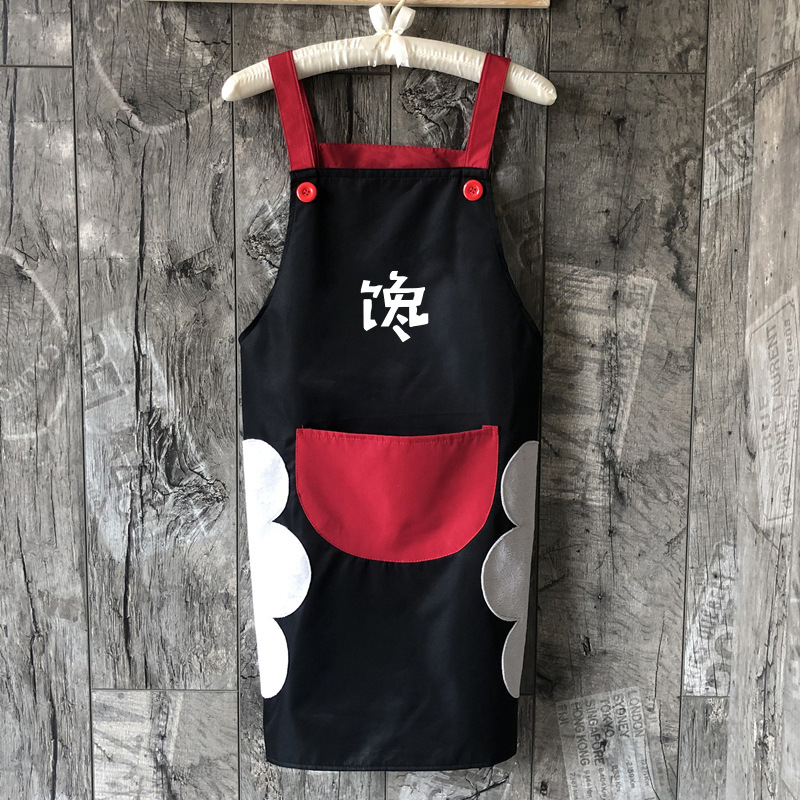 Impreso chaleco delantal femenino masculino hogar impermeable a prueba de aceite de moda japonés hogar cocina delgada transpirable mano borrable