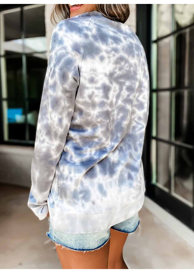 tie-dye loose long-sleeved pullover sweatershirt NSSI30833