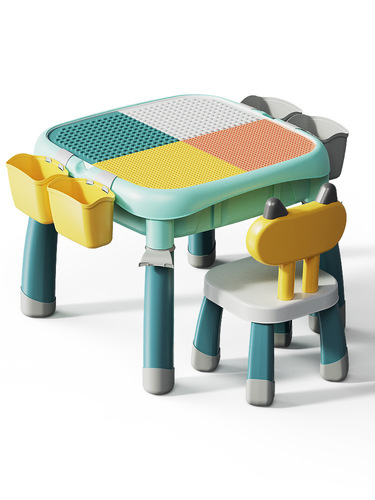 Ferocum Children's Multifunctional Game Table Compatible with Lego Children's Learning Assembly Building Blocks Puzzle Toys 