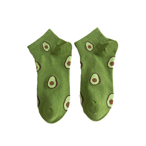 Socks for women spring new product avocado Japanese fruit socks women's breathable cotton ins trendy women's socks manufacturer wholesale