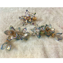 原創鮫人色系列捷克琉璃花瓣多款式花型diy飾品配件古風發簪材料