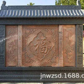 别墅大门屏风石雕 庭院福字浮雕照壁图片 景观浮雕墙制作价格