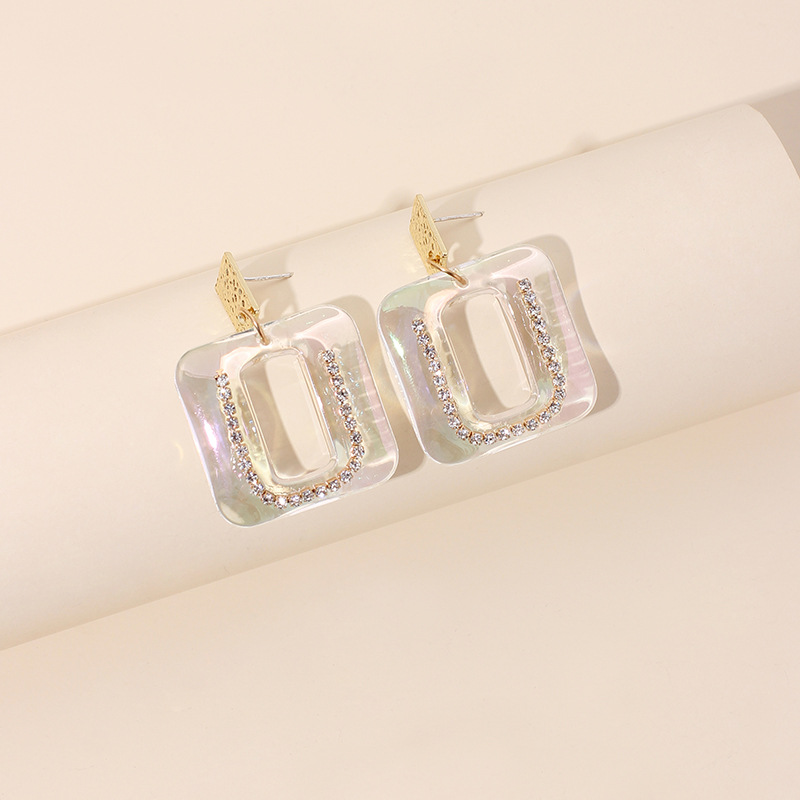 13g Weight Earrings Classification Wedding, Travel Occasion Geometric Pattern Women'S Gender Red, Yellow Color Fashion Crystal Flower Geometric Wild English Letter Ring Bear Earrings Nihaojewelry Wholesale 13