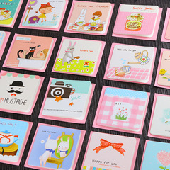Wholesale Cartoon Small Greeting Cards Mini Festival Cards S635 Korean Version Cute Mini Fresh Greeting Cards with Envelope Foldable