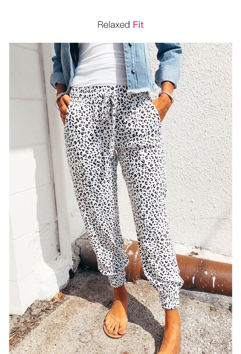 high waist printing loose cropped trousers feet pants NSSI2982