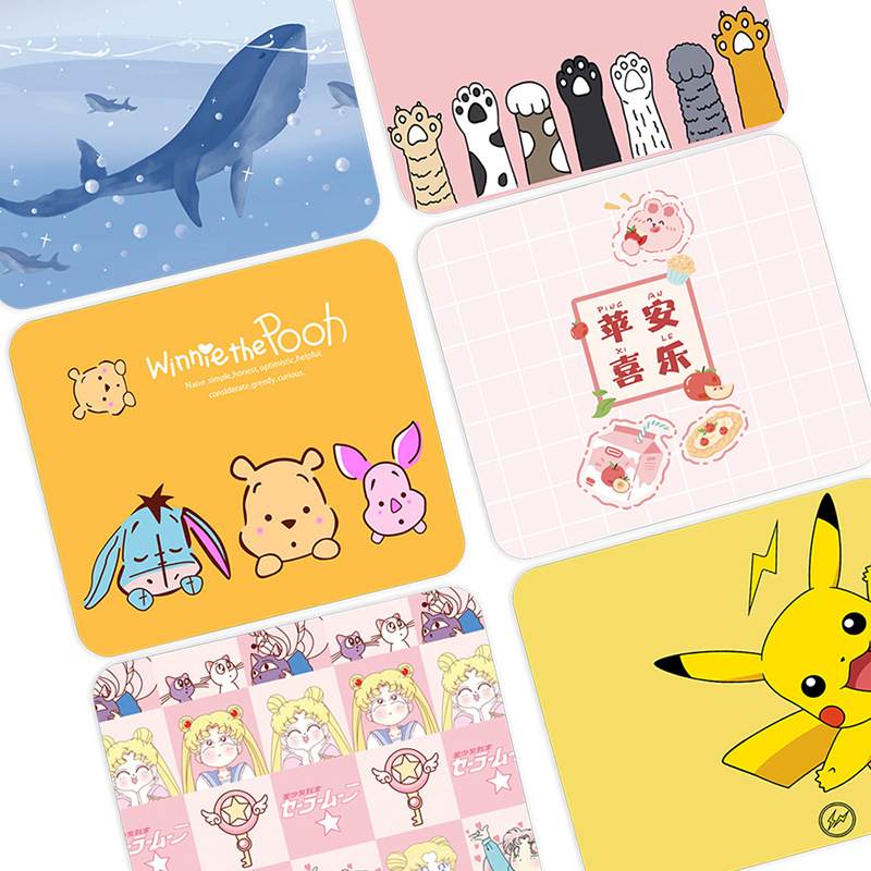 小号卡通可爱PU皮鼠标垫双面皮质学生白领简约防水办公桌垫可定制