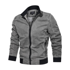 Spring and autumn thin men’s stand collar cotton denim jacket casual versatile jacket man