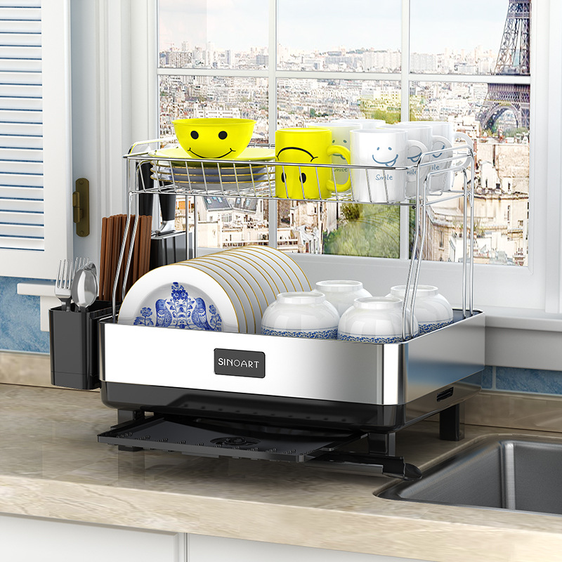 Kitchen Supplies Storage Dishes Drain Rack Cup Holder Pot Spatula Spoon Rack Kitchen Storage Utensils Storage Supplies A